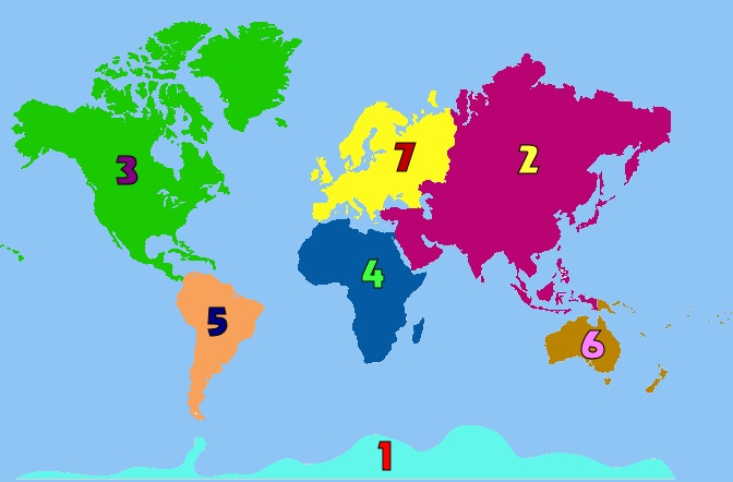 continents of world. world map continents oceans.