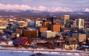 Winter Aerial of Anchorage
